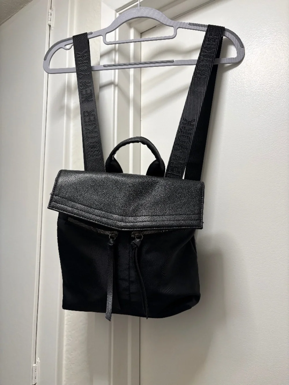 Botkier faux leather and nylon backpack - black